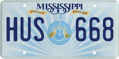 MS license plate HUS668