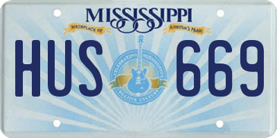MS license plate HUS669