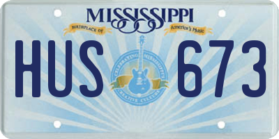 MS license plate HUS673