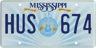 MS license plate HUS674