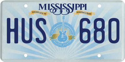 MS license plate HUS680