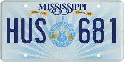 MS license plate HUS681
