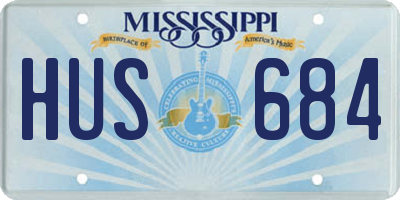 MS license plate HUS684