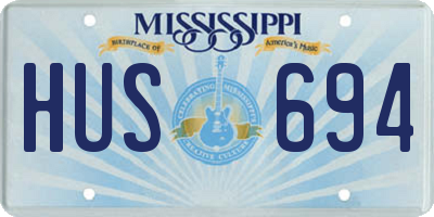 MS license plate HUS694