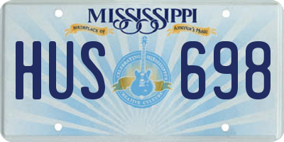 MS license plate HUS698