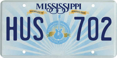 MS license plate HUS702
