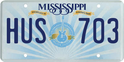 MS license plate HUS703