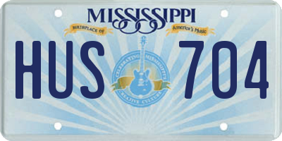 MS license plate HUS704