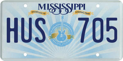 MS license plate HUS705
