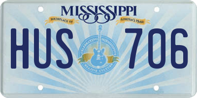 MS license plate HUS706