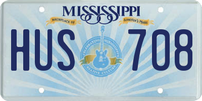 MS license plate HUS708