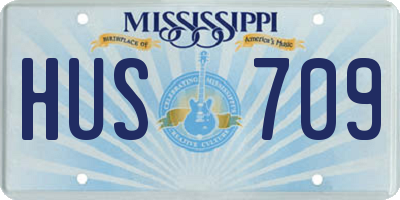 MS license plate HUS709