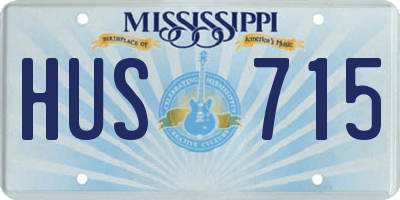 MS license plate HUS715
