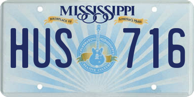 MS license plate HUS716