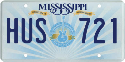 MS license plate HUS721