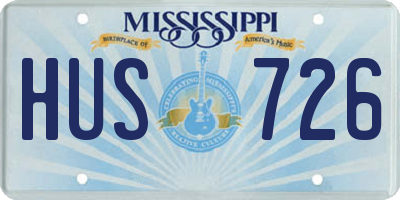 MS license plate HUS726