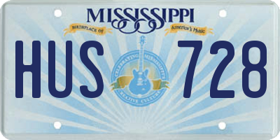 MS license plate HUS728
