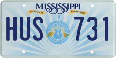 MS license plate HUS731