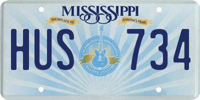 MS license plate HUS734
