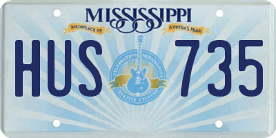 MS license plate HUS735
