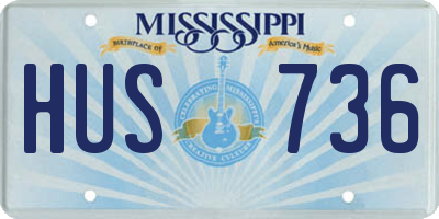 MS license plate HUS736