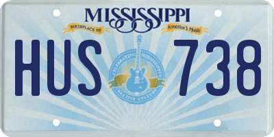 MS license plate HUS738