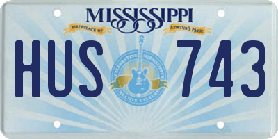 MS license plate HUS743