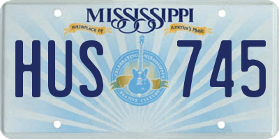 MS license plate HUS745