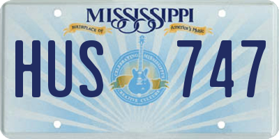 MS license plate HUS747