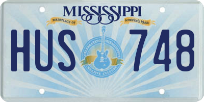 MS license plate HUS748
