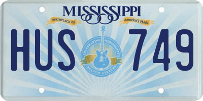 MS license plate HUS749
