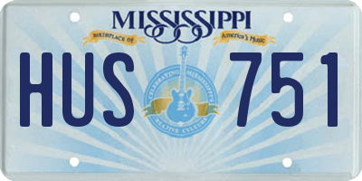 MS license plate HUS751