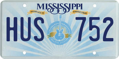 MS license plate HUS752