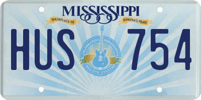MS license plate HUS754