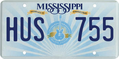 MS license plate HUS755