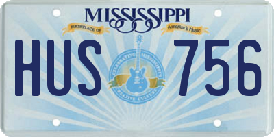 MS license plate HUS756