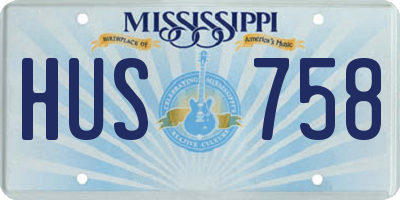 MS license plate HUS758