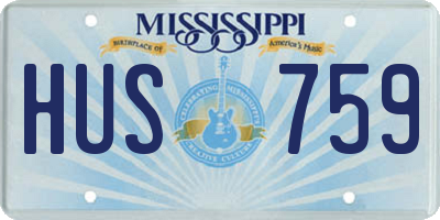 MS license plate HUS759