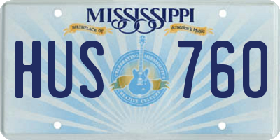 MS license plate HUS760