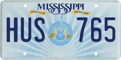MS license plate HUS765
