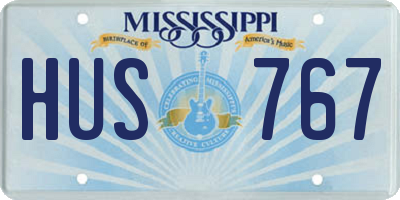 MS license plate HUS767