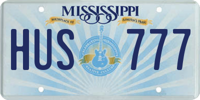 MS license plate HUS777