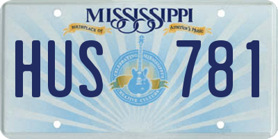 MS license plate HUS781
