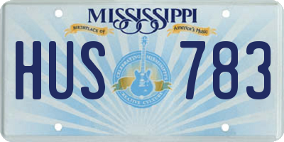 MS license plate HUS783