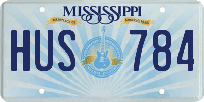 MS license plate HUS784