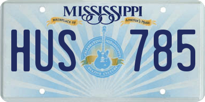 MS license plate HUS785