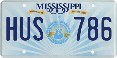 MS license plate HUS786