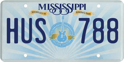 MS license plate HUS788