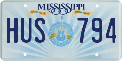 MS license plate HUS794