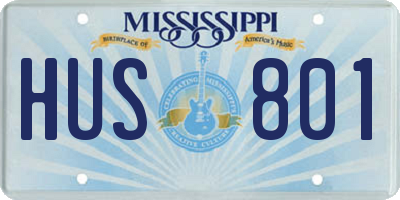 MS license plate HUS801
